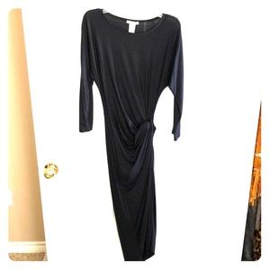 Dark gray fitted midi-dress